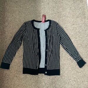 Merona polka dot cardigan business casual black and white cardigan professional